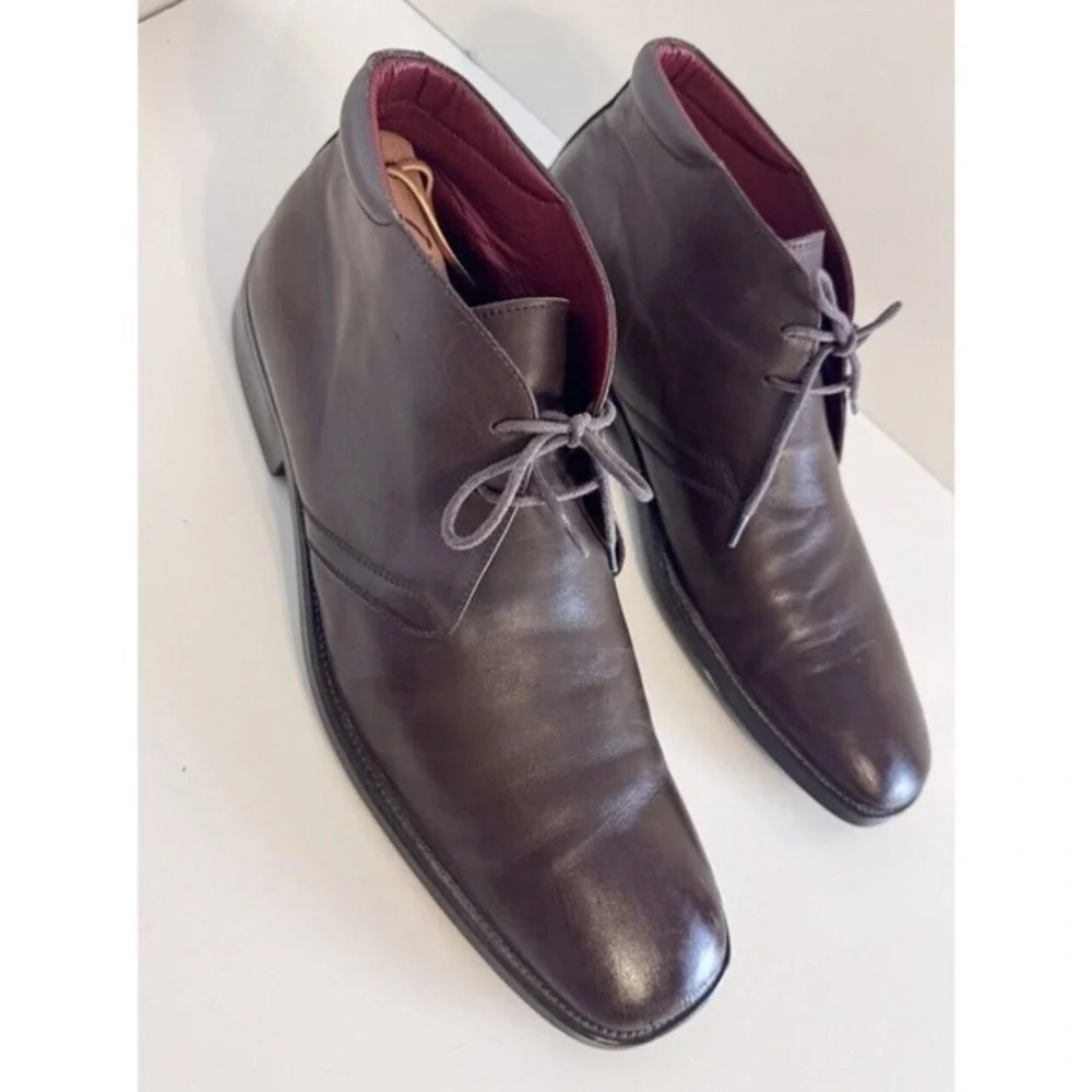 Bachrach Leather Chukka Boots Brown Lace Up Ankle Dress Shoes‎ 14 Preppy 48-05
